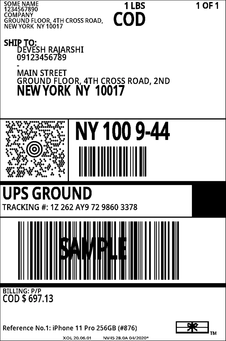 Print UPS Shipping Labels using Thermal Printers from WooCommerce Intended For Package Address Label Template