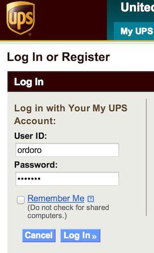 UPS login