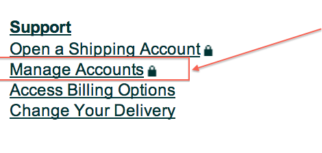 UPS manage account