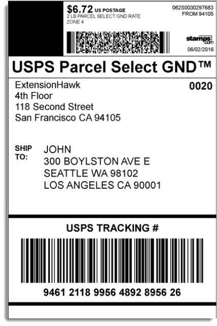 stamps usps shipping label