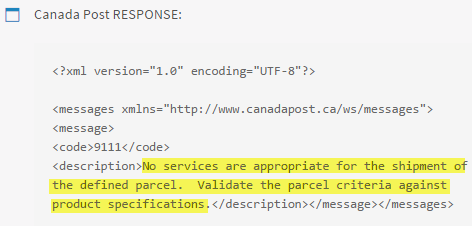 Canada post response