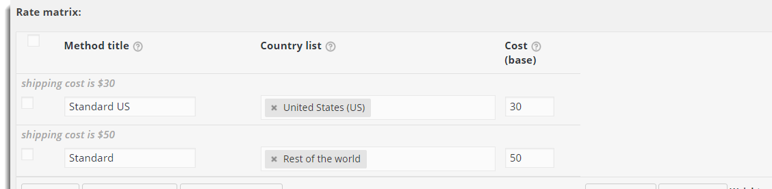 WooCommerce table rate shipping rules