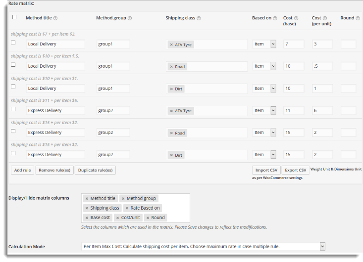 Set up a solution with an item based setup