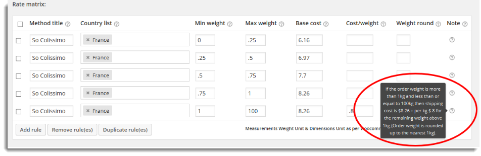 woocommerce weight based shipping