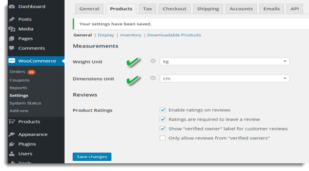Units will be fetched from the WooCommerce plugin 