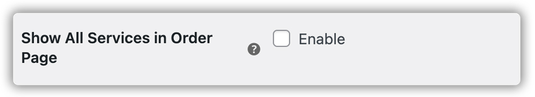 show all the services in order page
