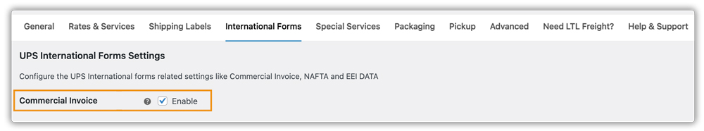 ups commercial invoice