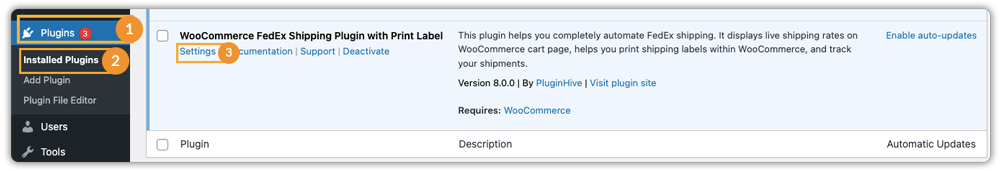 FedEx Plugin Setting