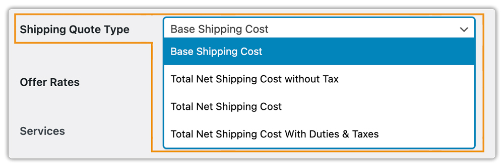 Shipping Quote Type