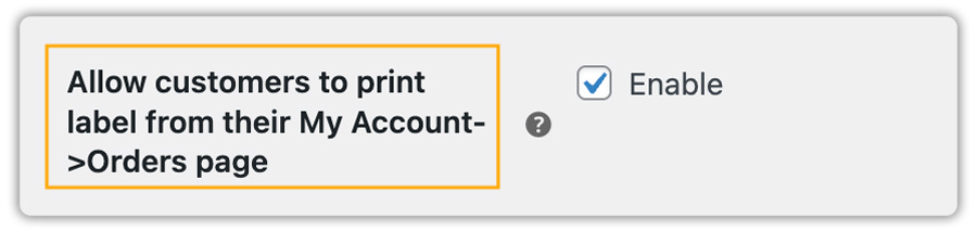 Print Label from My Account - Order Page