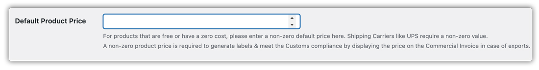 default product price