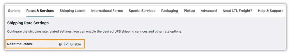 ups real time rates