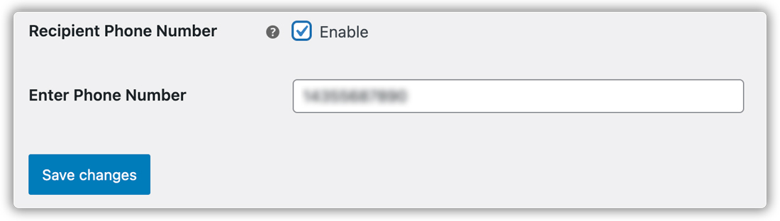 Recipient Phone Number