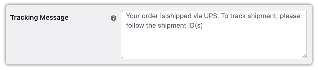 order tracking message