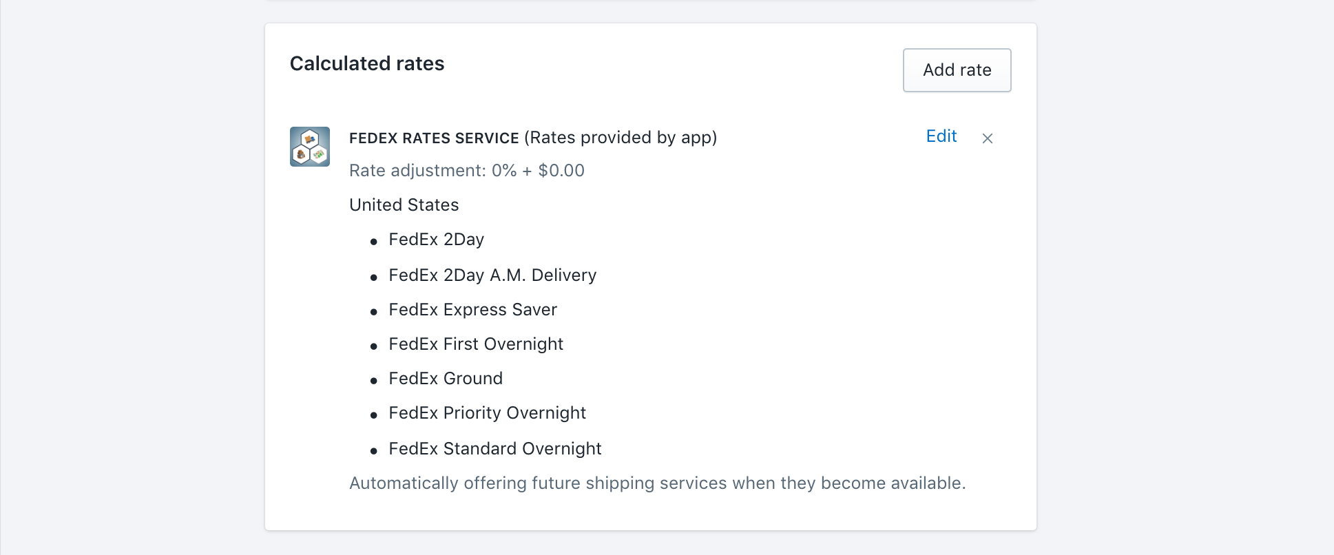 shopify fedex shipping rates