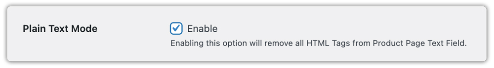 plain text mode