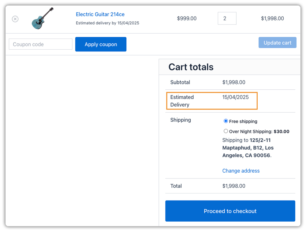 final estimated delivery date