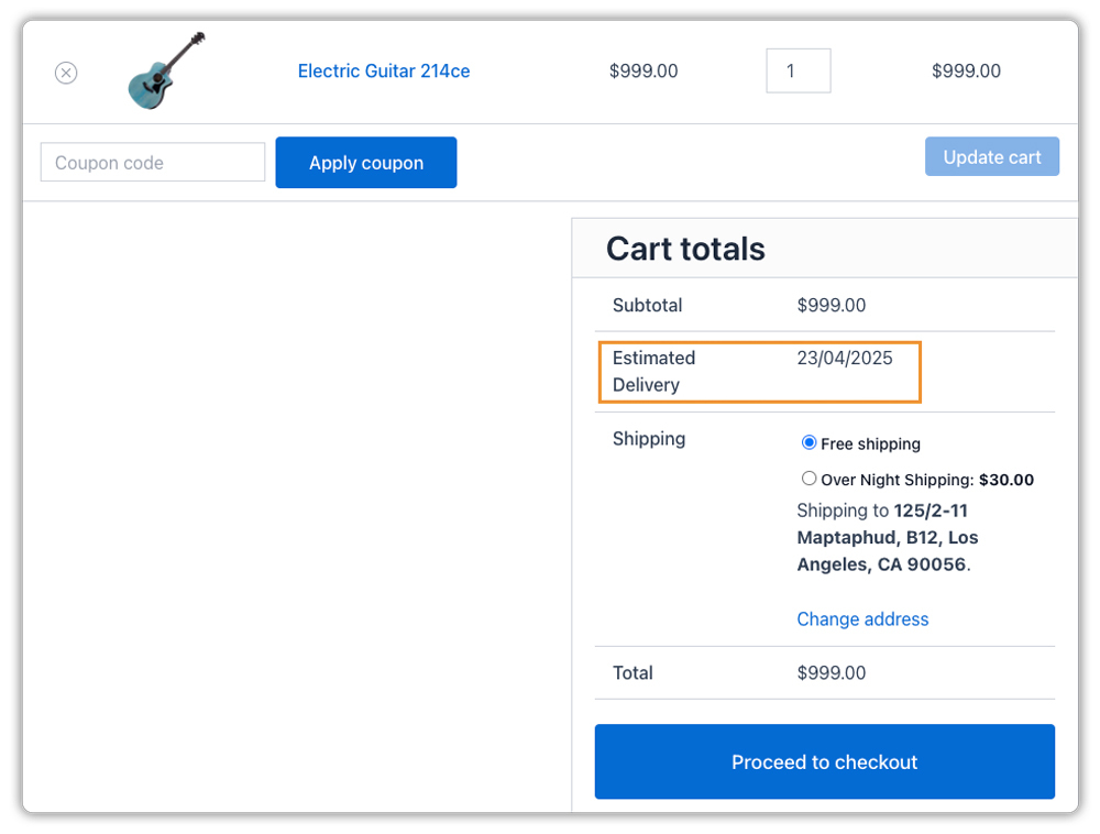 cart page