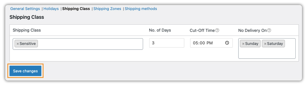 cut off time