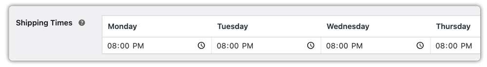 shipping times