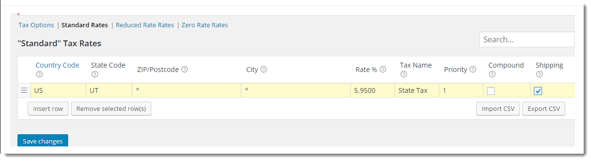 woocommerce tax settings