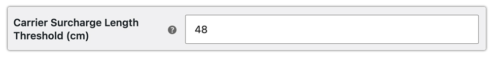 carrier surcharge length