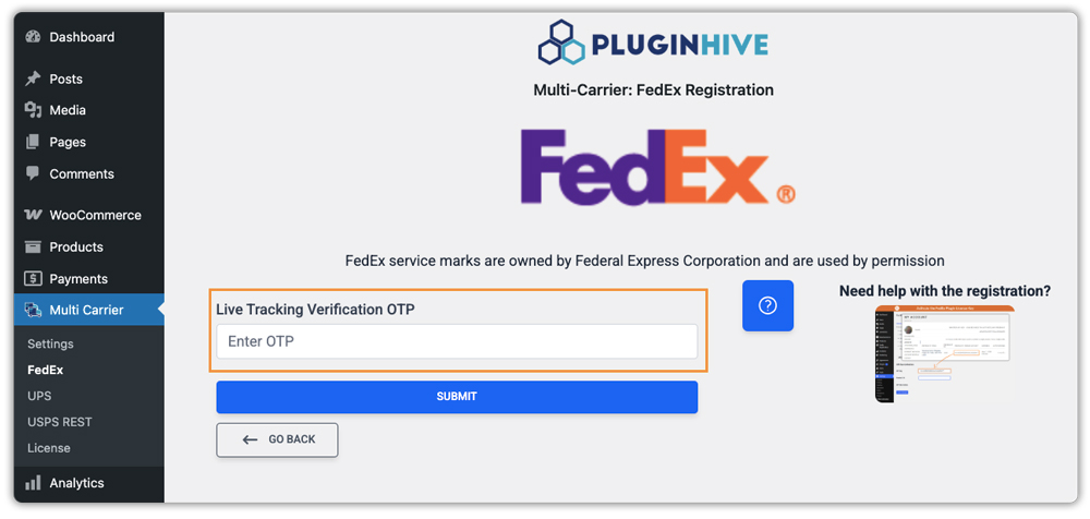 tracking verification otp 