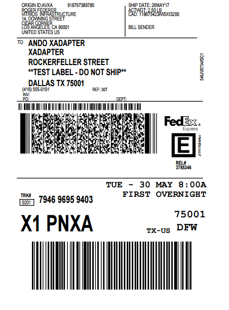 fedex shipping label