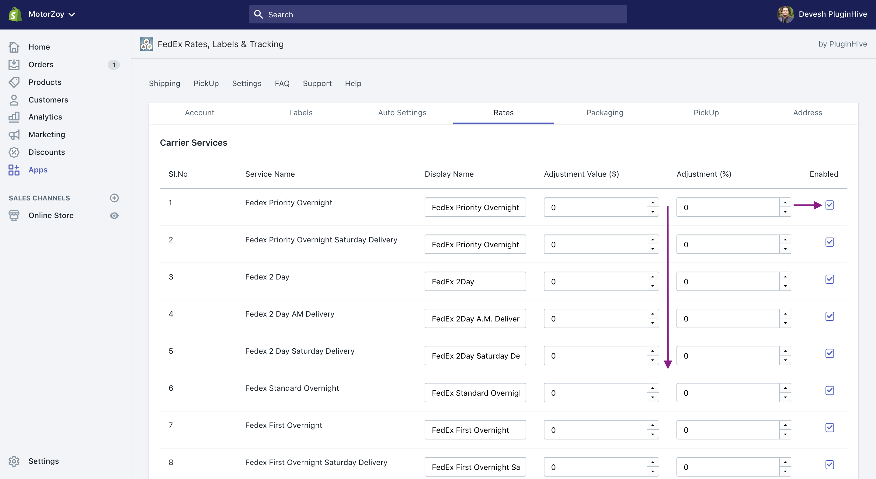 shopify fedex shipping rates