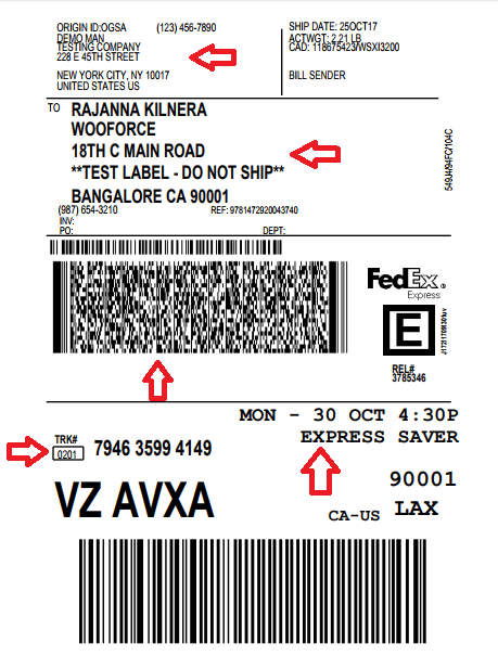 fedex shipping label