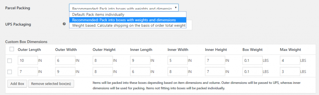 Parcel packing method