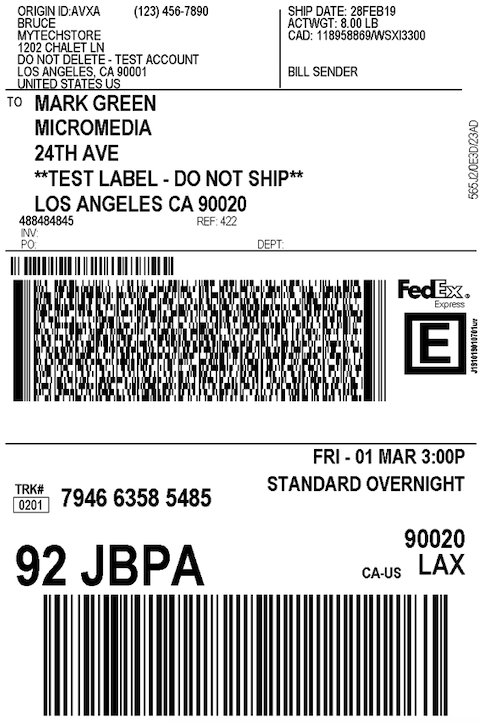 FedEx Shipping label