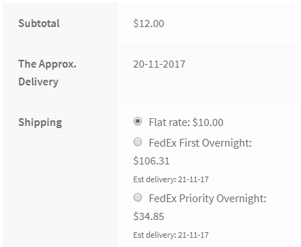 estimated delivery date