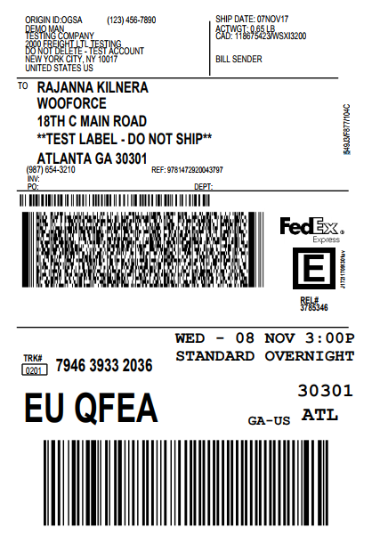 FedEx shipping label