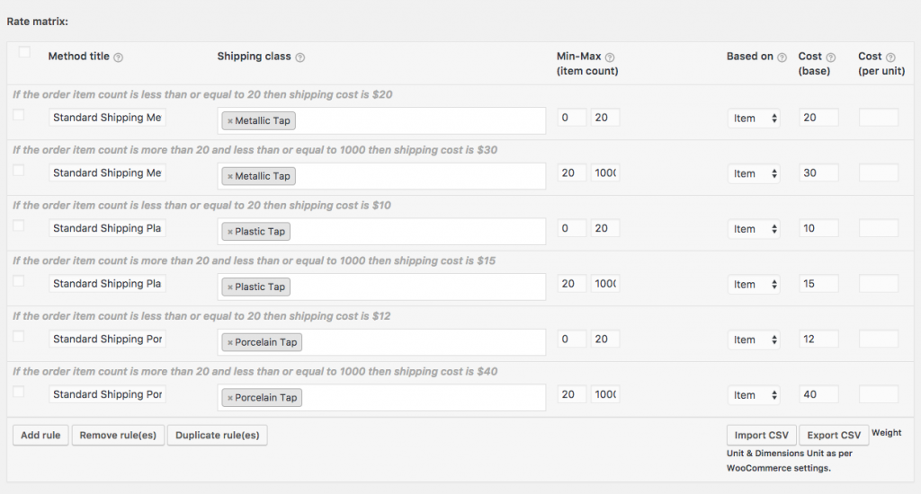 WooCommerce Table Rate Shipping Pro