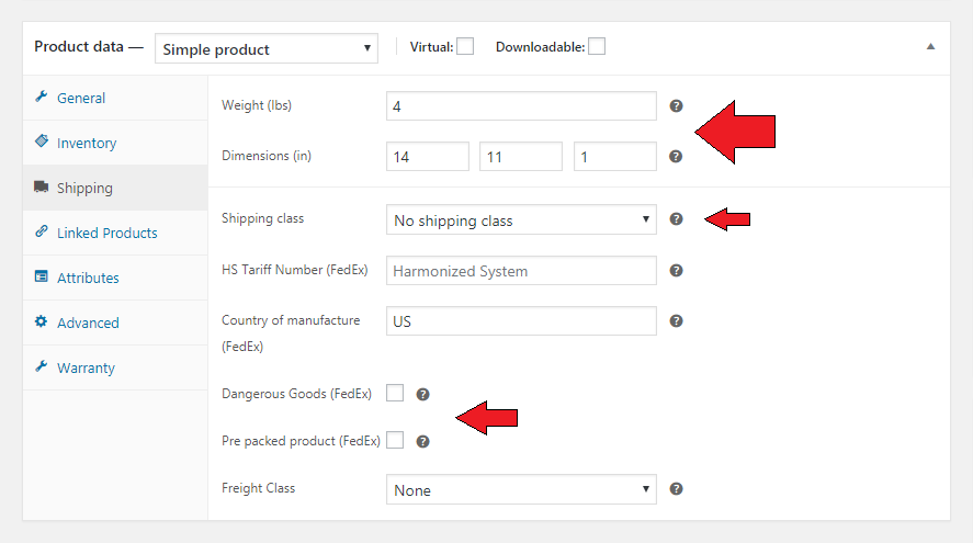 Product Settings