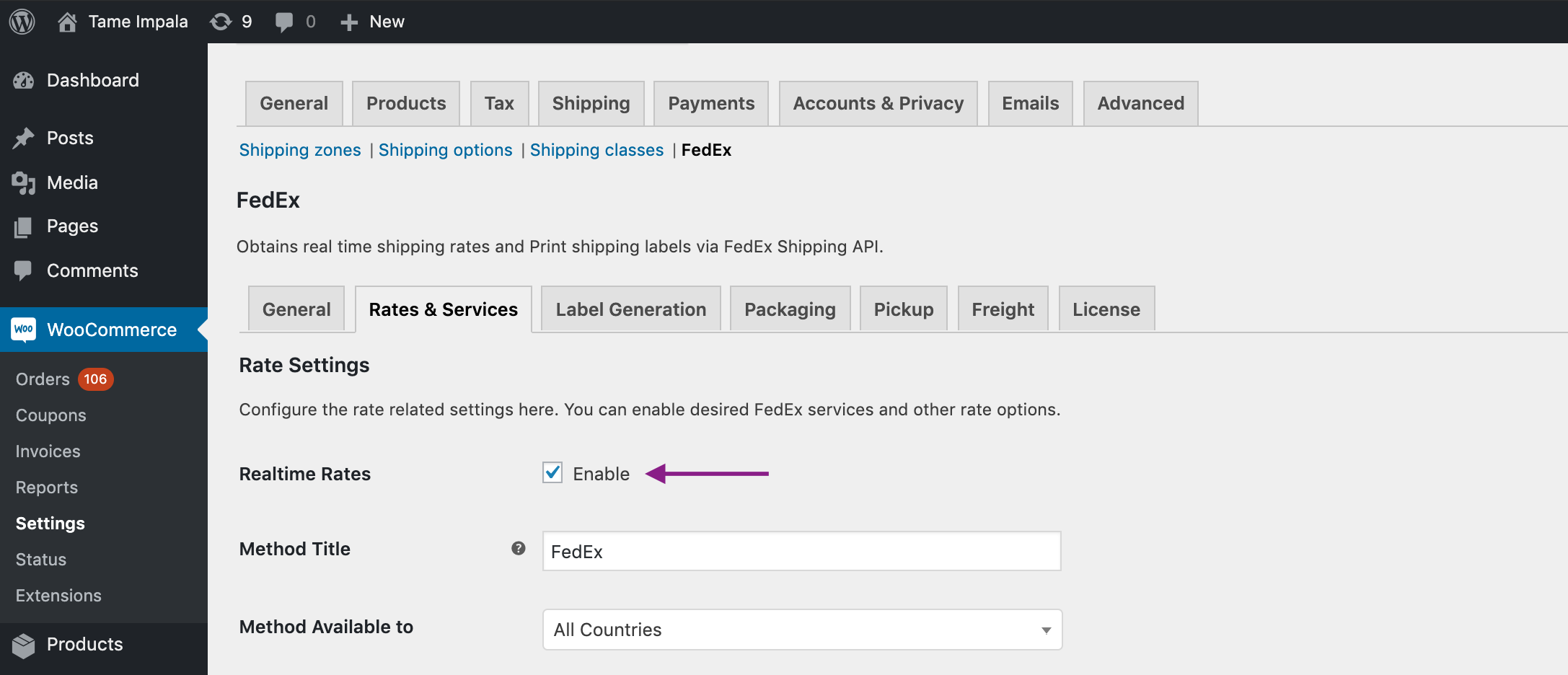 fedex shipping method