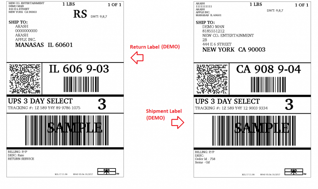 Generating UPS Return Shipping label