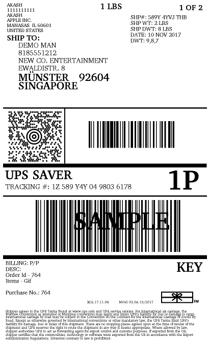 ups shipping label