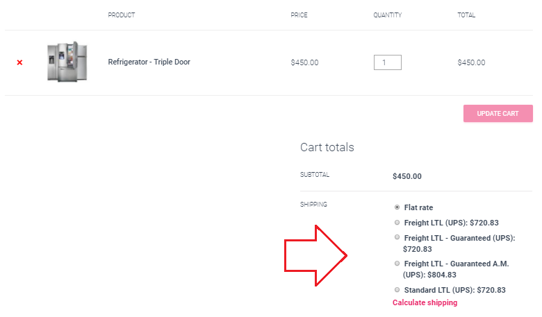 woocommerce cart page