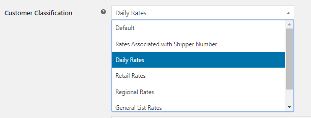 Daily rates category.