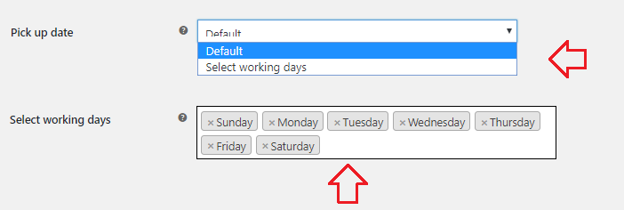 specify the days of the week UPS can pick up
