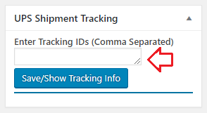 manual woocommerce ups shipment tracking update