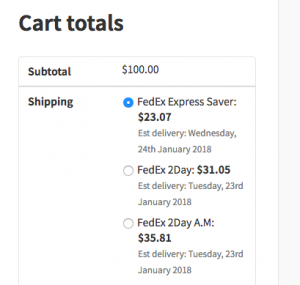 Delivery date in cart page