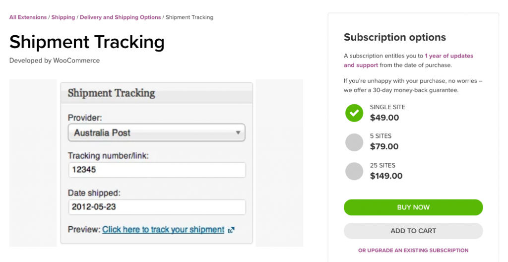 WooCommerce Shipment Tracking