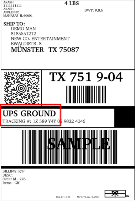 UPS label