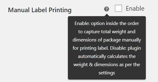 Manual label printing