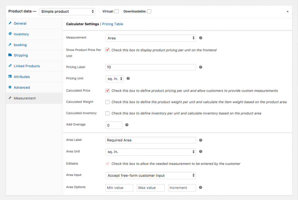 Measurement Settings