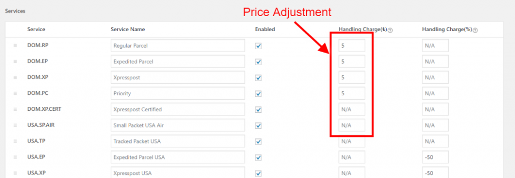 Rate adjustment