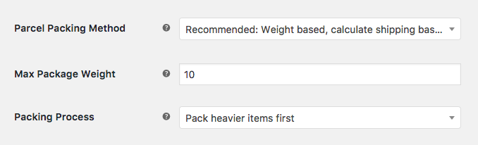 Weight based packing
